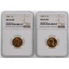 Image 1 : Lot of 1957 & 1957-D Lincoln Wheat Penny Coins NGC MS66RD