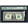 Image 1 : 2009 $1 Federal Reserve Note ERROR Butterfly Fold PMG About Uncirculated 53EPQ