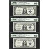 Image 1 : Lot of (3) Consecutive 1935D $1 Silver Certificate Notes PMG Gem Uncirculated 66