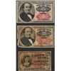 Image 1 : Lot of (3) Misc. Fractional Currency Notes