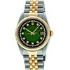 Image 2 : Rolex Mens Two Tone 14K Green Vignette VS Diamond 36MM Datejust Watch