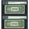 Image 2 : Lot of (2) 1935D $1 Silver Certificate Notes Fr.1613 PMG Choice Uncirculated 64