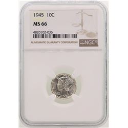 1945 Mercury Dime Coin NGC MS66