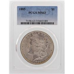 1885 $1 Morgan Silver Dollar Coin PCGS MS63