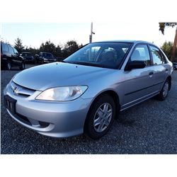 F1 --  2004 Honda Civic DX , Grey , 284904  KM's