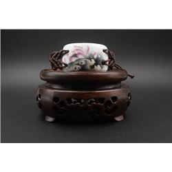 A Contemporary Famille-Rose "Arch" Ceramics Piece with "Lotus" Pattern.