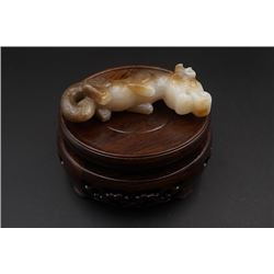 Tang Dynasty  He Tian  White Jade  Dragon  Hand Pieces.