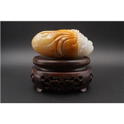 A Deep Sea Agate Carved "Arhat".