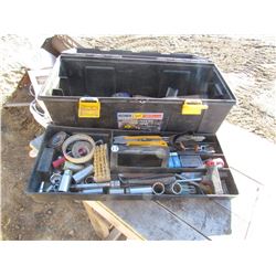TOOL BOX, MISC. SOCKETS, WRENCHES, ETC