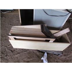 2 LOTS OF SHELVING 11X15X22.5"; 2 CUPBOARD TOPS; 19 ASSORTED