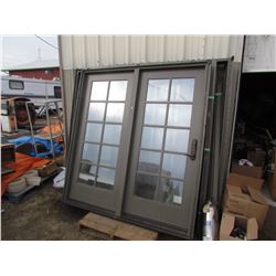 DOUBLE GARDEN DOORS, METAL DOORS, 78WX84 TALL W/KEYS