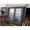 Image 1 : DOUBLE GARDEN DOORS, METAL DOORS, 78WX84 TALL W/KEYS