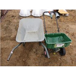 WHEELBARROW & FERTILIZER SPREADER