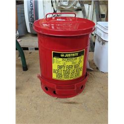 RED JUSTRITE OILY WASTE CAN 6 GAL