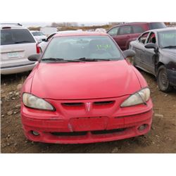 2004 PONTIAC GRAND AM RED, VIN 1G2NW12E94M684102 SALVAGE