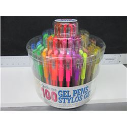 100 New Gel Pens includes artist stand / basic,pastel,neon,metallic,glitter