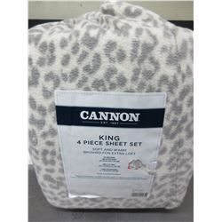 New KING Sheets 4 piece soft & warm brushed for extra loft cheetah pattern