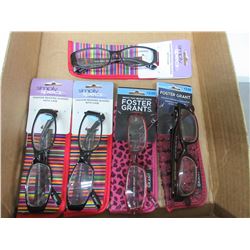 5 New Pairs Reading Glasses +2.00 / 2 are Foster Grants