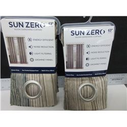 New Grommet Panel Blinds / Sun Zero room darkening curtain 2 @ 50x63L