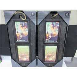 2 New Hanging Picture Frames / 2 - 4x6" pictures per frame