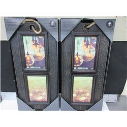 2 New Hanging Picture Frames / 2 - 4x6" pictures per frame