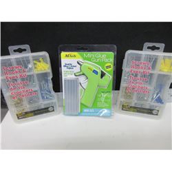 2 New Screw & Hook kits & Mini Glue Gun