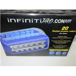 Infiniti Pro 20 Flocked Ceramic Rollers/ heated clips / 3 roller sizes