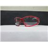 Image 1 : 4 New Safety Glasses Red Frame Clear Lense XP650
