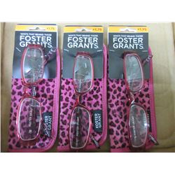 3 New Pairs of Foster Grant Reading Glasses / +1.75