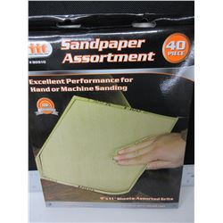 New 40 piece Sandpaper Assortment / 9 x 11" / 60-100-150-240 grits