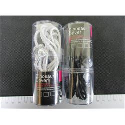 2 New Pairs of Dinosaur Driver Zippered Headphones
