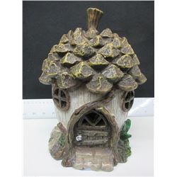 Solor Lighted Acorn House / has a small chip on side see pics 7x10"