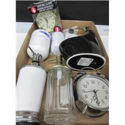 Flat full of Soap dispensors / Clocks and Brita water filters