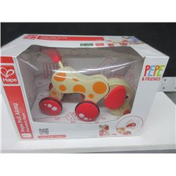 New Hape Pepe Pull Along toy Dog all wood made in Germany/ great gift
