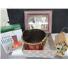 Image 1 : Basket of Goodies . Birdhouse/ plant pot/ hummingbird feeder/ picture