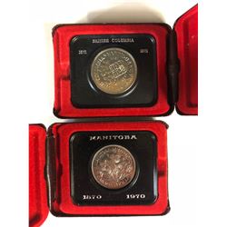 CANADIAN CENTENNIAL DOLLAR COIN LOT (1971 BRITISH COLUMBIA/ 1970 MANITOBA)