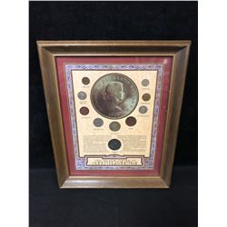 PRE DECIMAL COINAGE OF QUEEN ELIZABETH II FRAMED DISPLAY