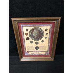 COINS OF KING GEORGE VI FRAMED DISPLAY
