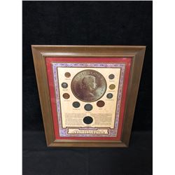 PRE DECIMAL COINAGE OF QUEEN ELIZABETH II FRAMED DISPLAY