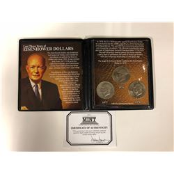 LAST THREE YEARS OF EISENHOWER DOLLARS (1976-78) W/ COA