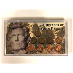 9 DECADES OF LINCOLN PENNIES COIN SET