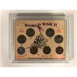 WORLD WAR II OBSOLETE COIN COLLECTION (SILVER NICKELS/ STEEL CENT/ SHELL CASE CENTS)