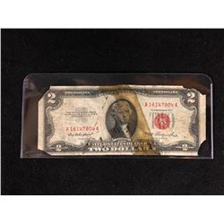 1953 UNITED STATES TWO DOLLAR RED SEAL BANK NOTE