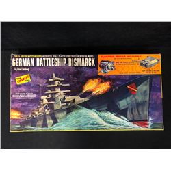 THE LINDBERG LINE 25.5 INCH MOTORIZED GERMAN BATTLESHIP BISMARCK UNASSEMBLED MODEL KIT