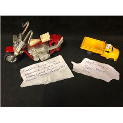 VINTAGE TONKA TOY MOTORCYCLE/ 1950'S TRUCK LOT