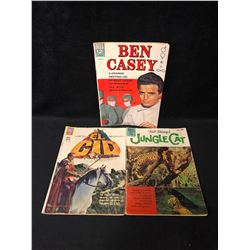 VINTAGE DELL COMIC BOOK LOT (BEN CASEY/ EL CID/ JUNGLE CAT)