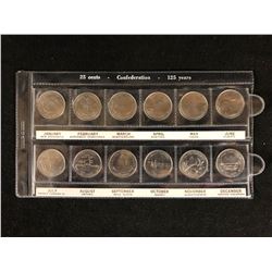 Canadian 125 Years Confederation Quarters Set
