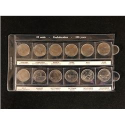 Canadian 125 Years Confederation Quarters Set