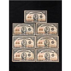 1923 CANADIAN TWENTY FIVE CENT SHIN PLASTERS LOT