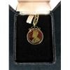 Image 3 : 1918 CANADIAN ONE CENT ENAMELED COIN PENDANT W/ NECKLACE